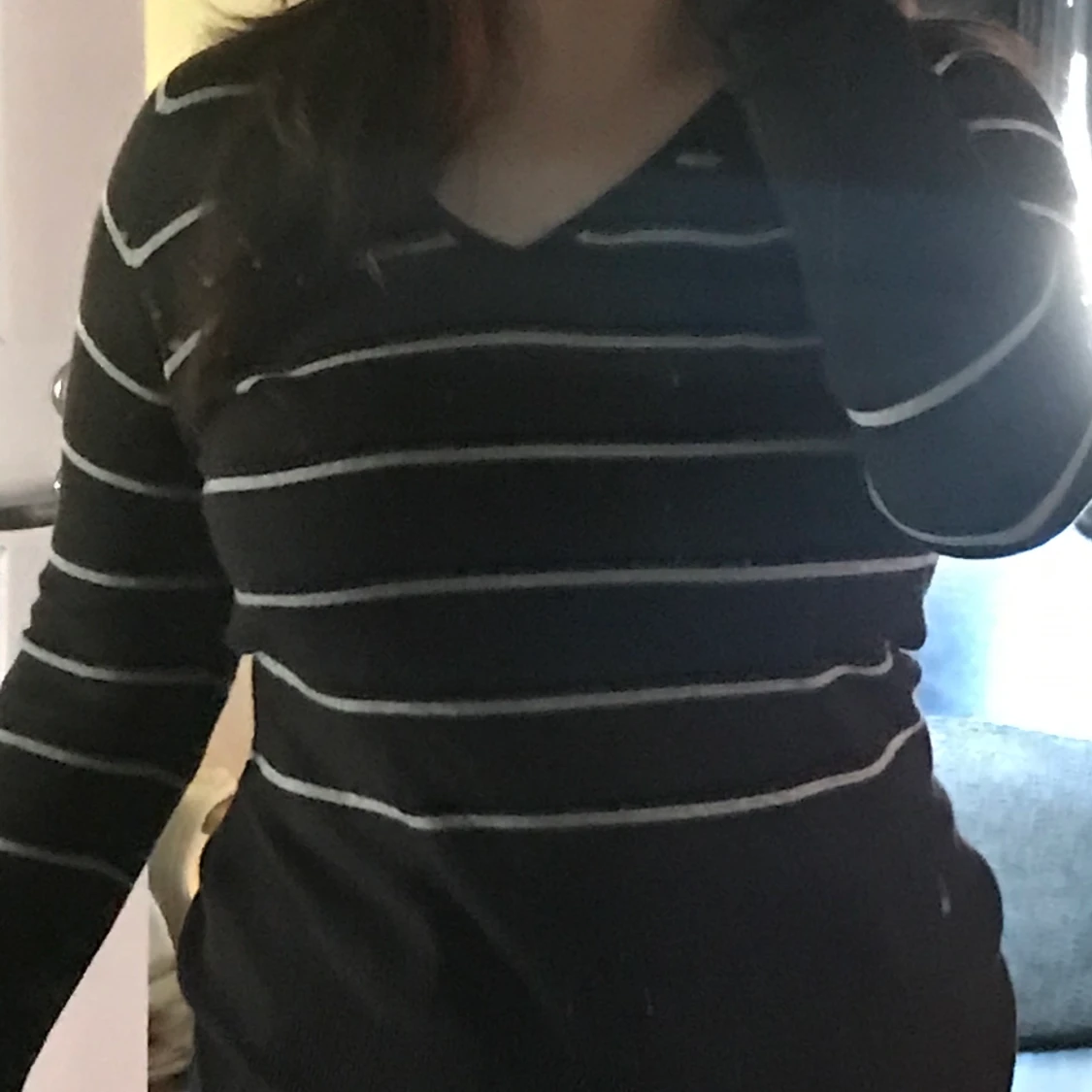 Brun randig tröja  - 90