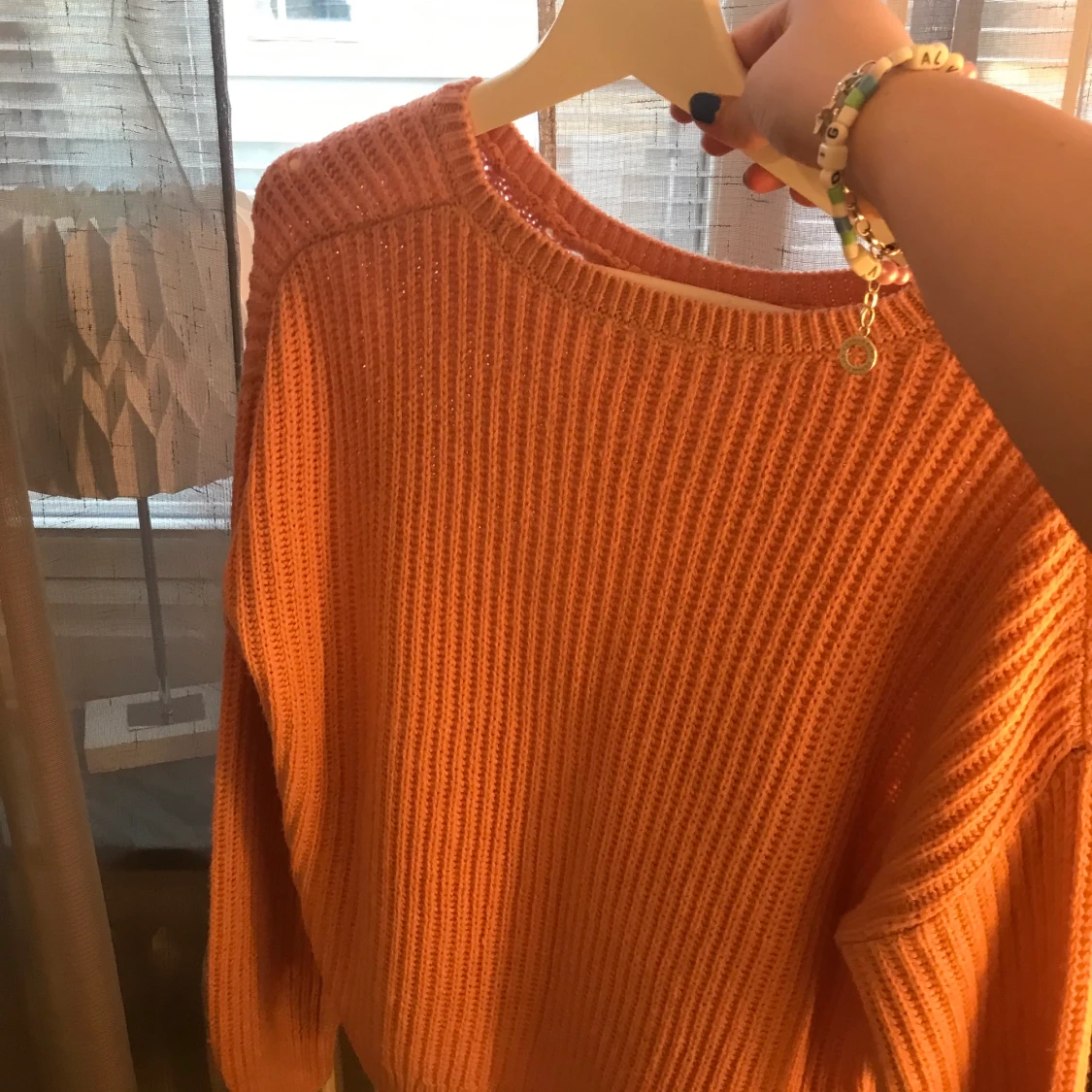 Rosa stickad tröja 💕 - 90