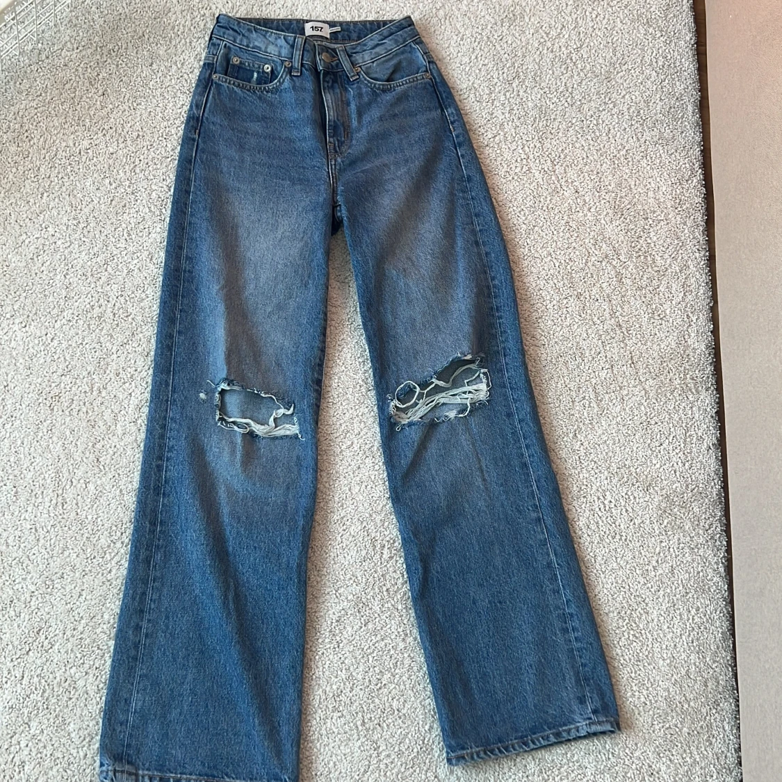 Wide leg jeans i storlek xxs 