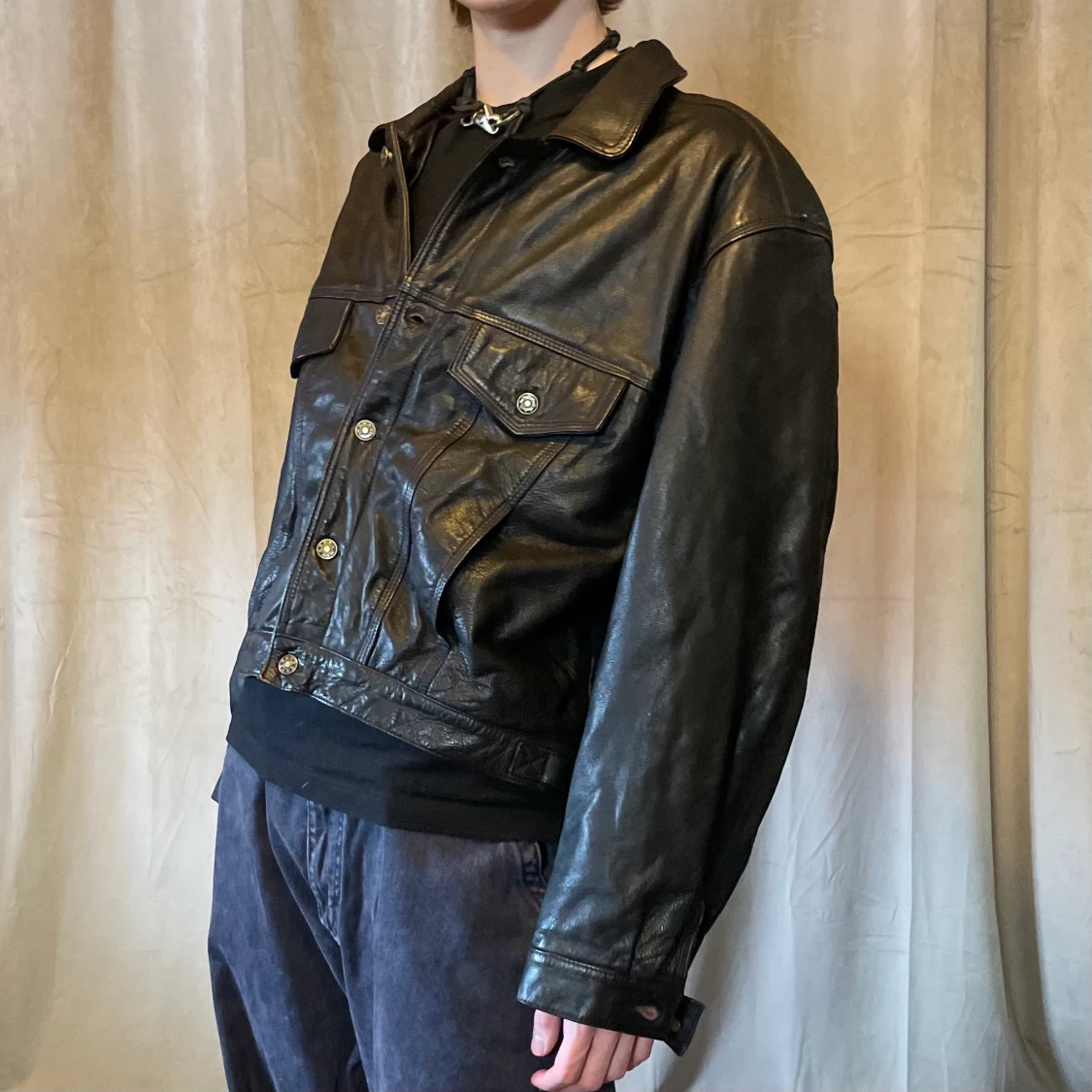 Äkta läder jacka - 90