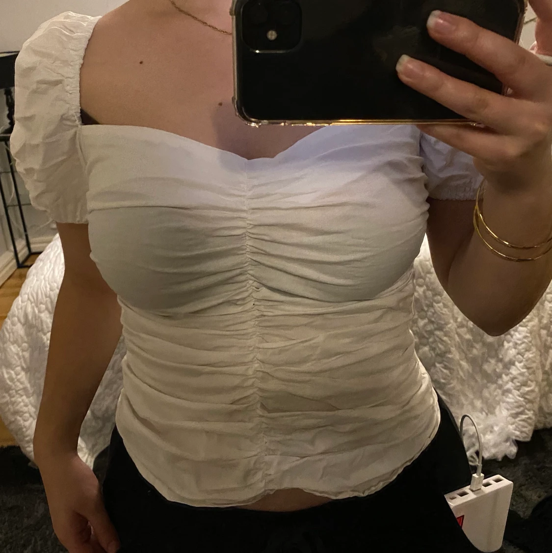 Vit topp i storlek S