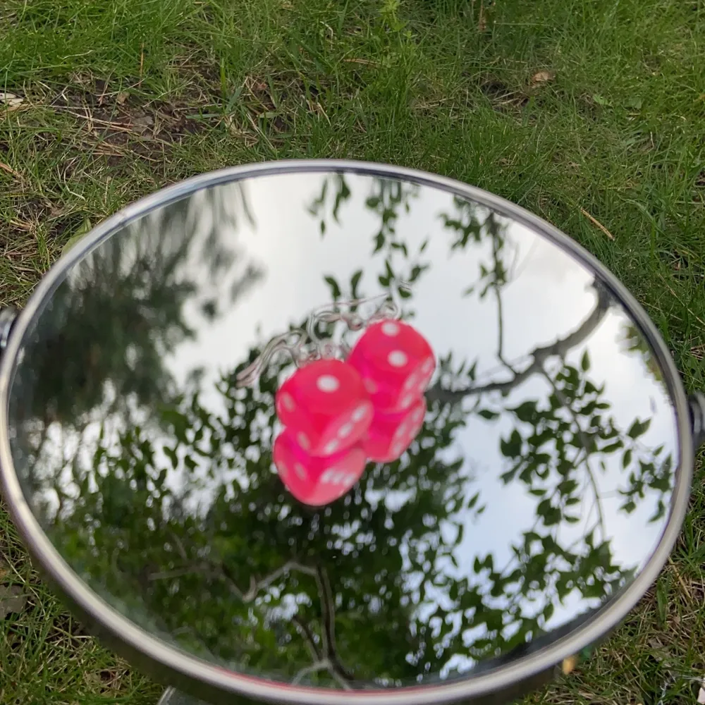 Örhängen men rosa tärningar på. Övrigt.