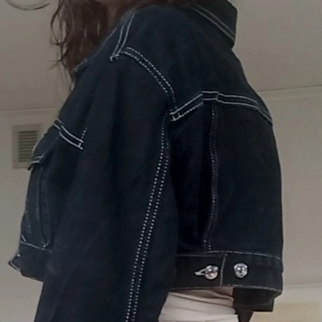 cropped svart jacka  - 91