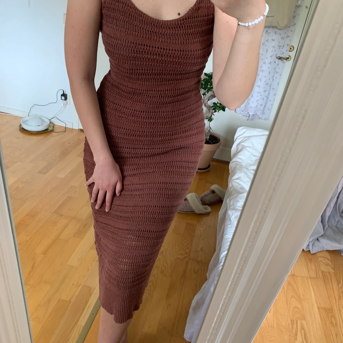 Rödbrun klänning - 90