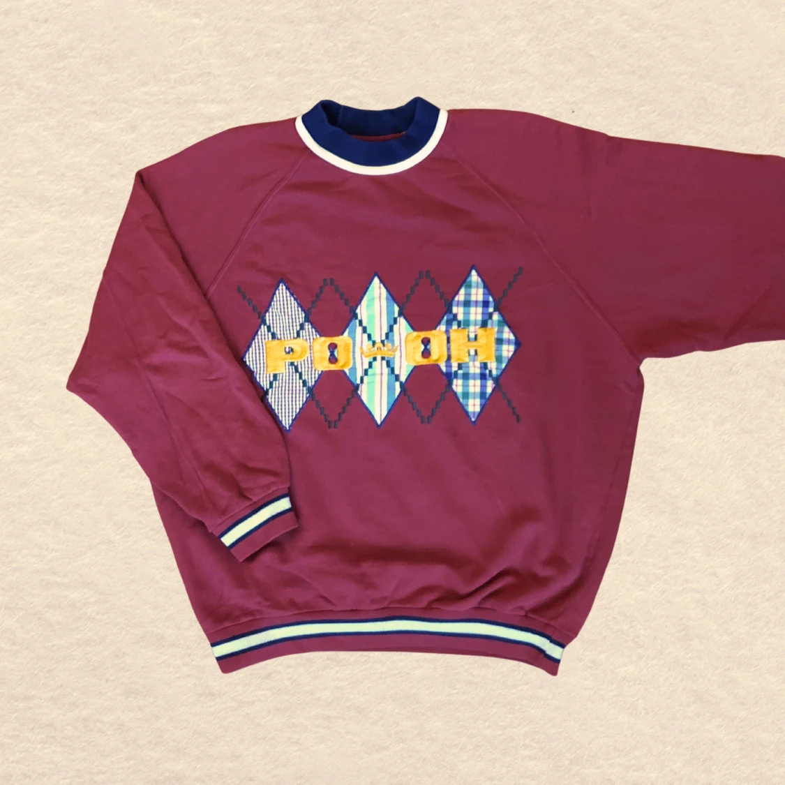 cool vintage röd sweatshirt med tryck - 90