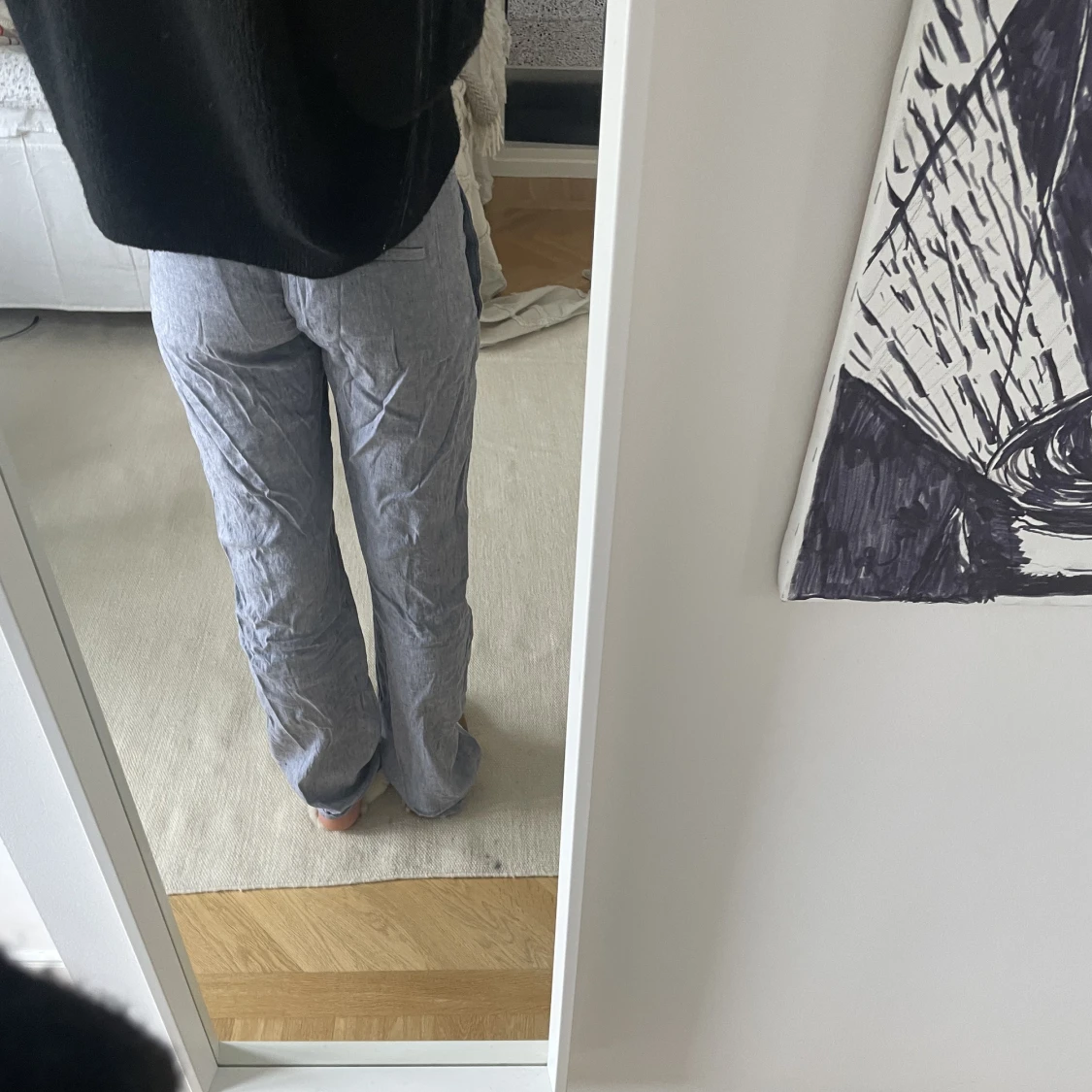 Lågmidjade linnebyxor  - 90