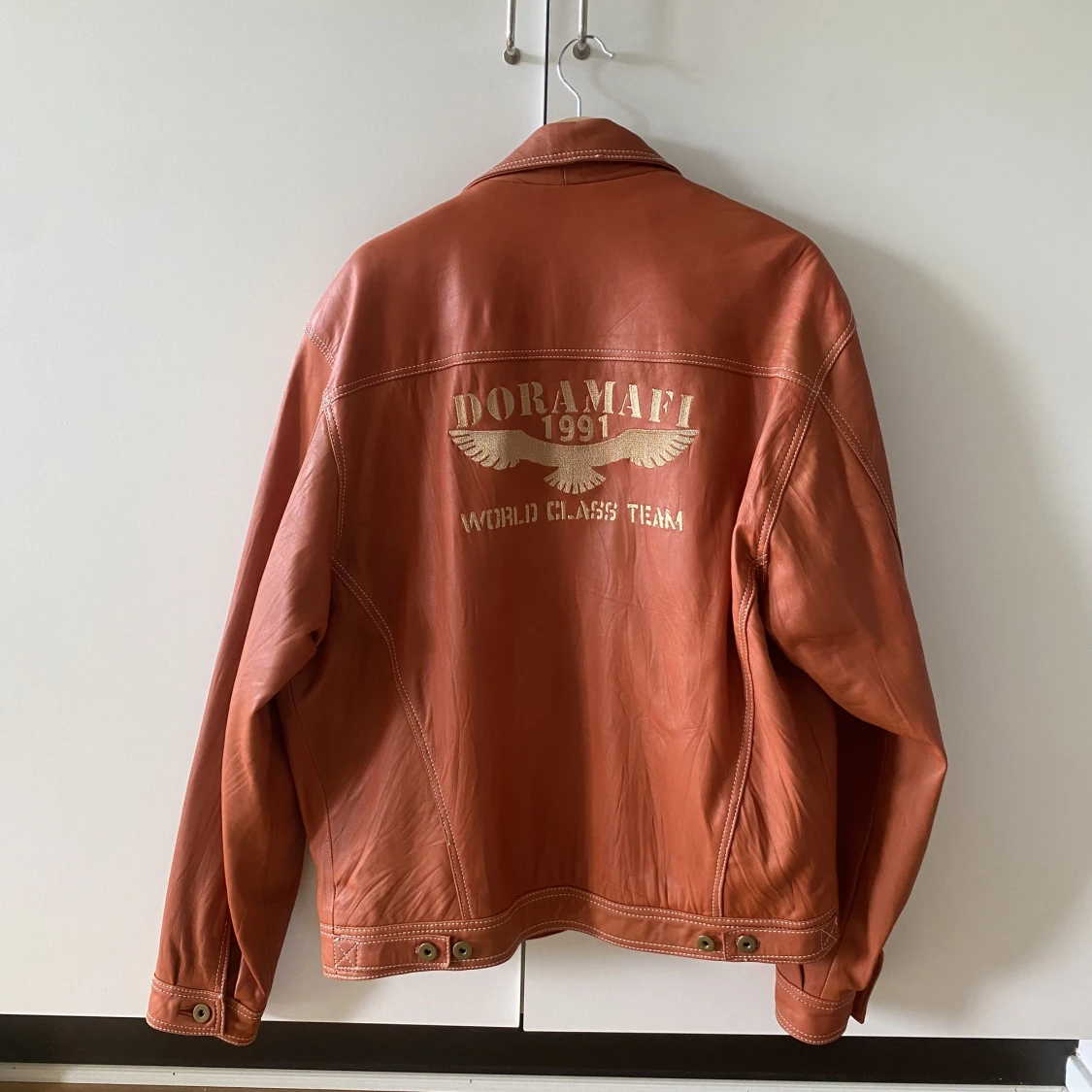 Orange skinjacka äkta italienskt läder - 91