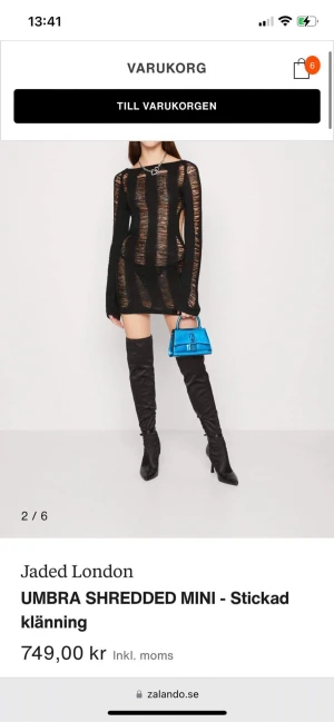 Cool Virkad klänning  - Cool klänning från Jaded London. Strl xs. Perfekt även till hösten som topp eller ett par strumpbyxor . Använd en gång och är i nyskick.