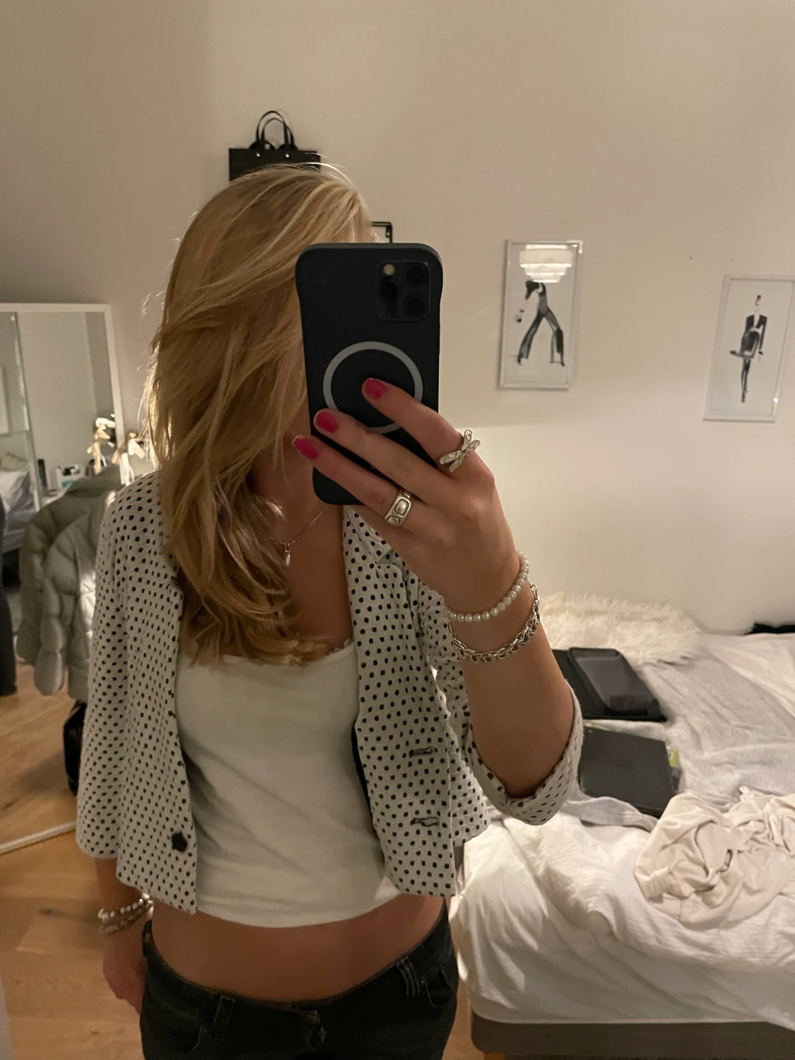 Trekvarts ärmad kofta