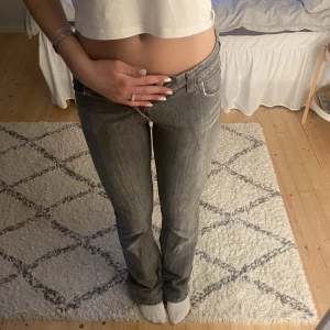 Grå lågmidjade bootcut Lee jeans - Snygga lågmidjade gråa bootcut jeans ifrån Lee. Väl använda, kom privat för bild på slitningar. Mina favorit jeans men Säljer då de tyvärr blivit lite för små🙏🏼 Köpare står för frakten. Hör av er vid frågor eller intresse🙏🏼