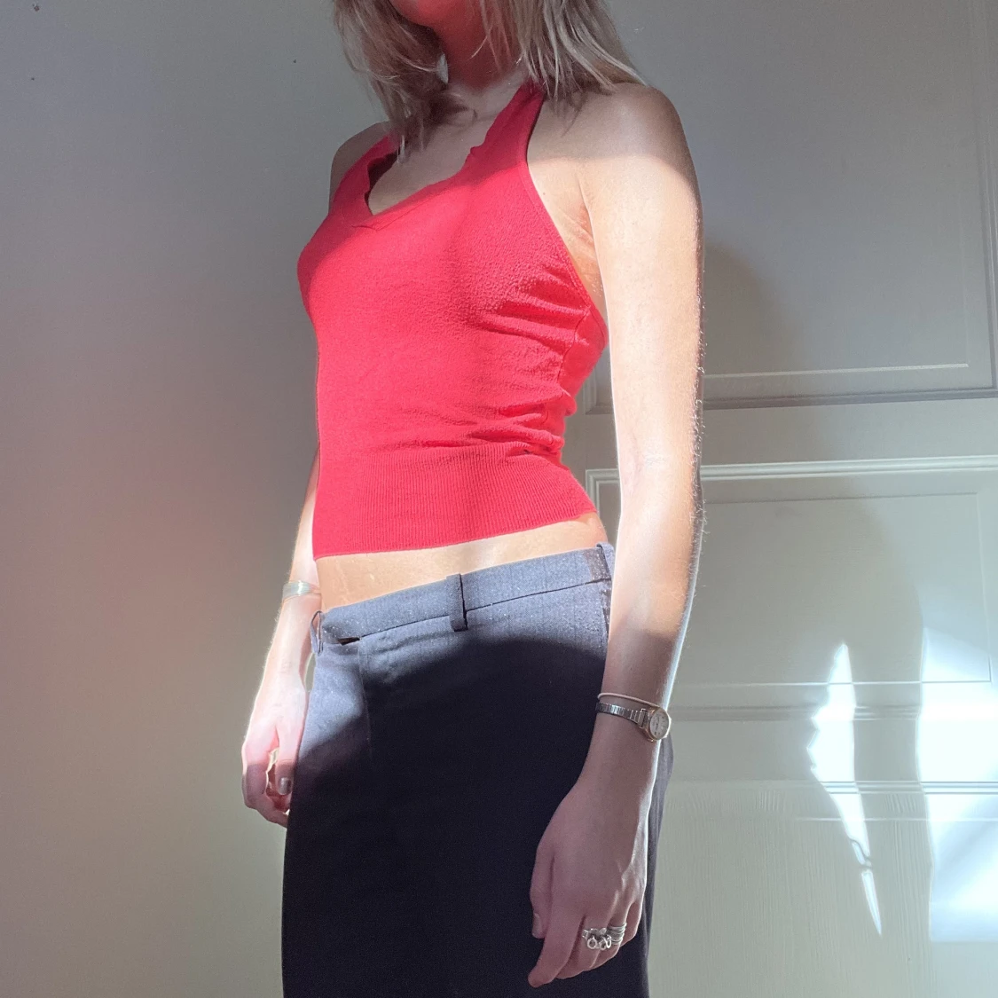 Röd halternecktopp  - 91