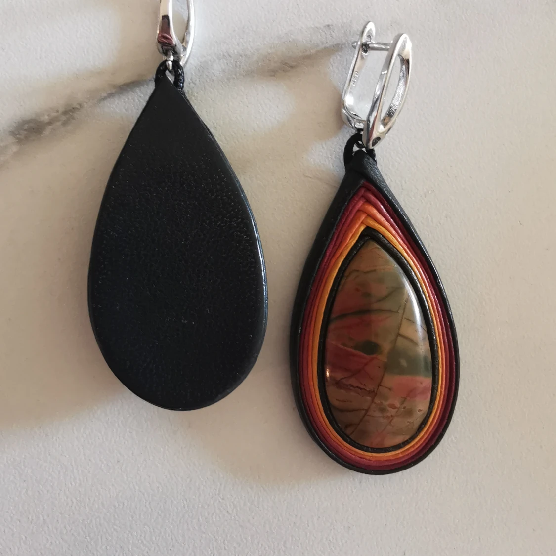 Jaspis silverörhängen  - 91