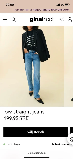 Lågmidjade jeans - Säljer mina, lågmidjade Gina tricot jeans! De är verkligen så snygga men har många liknande!