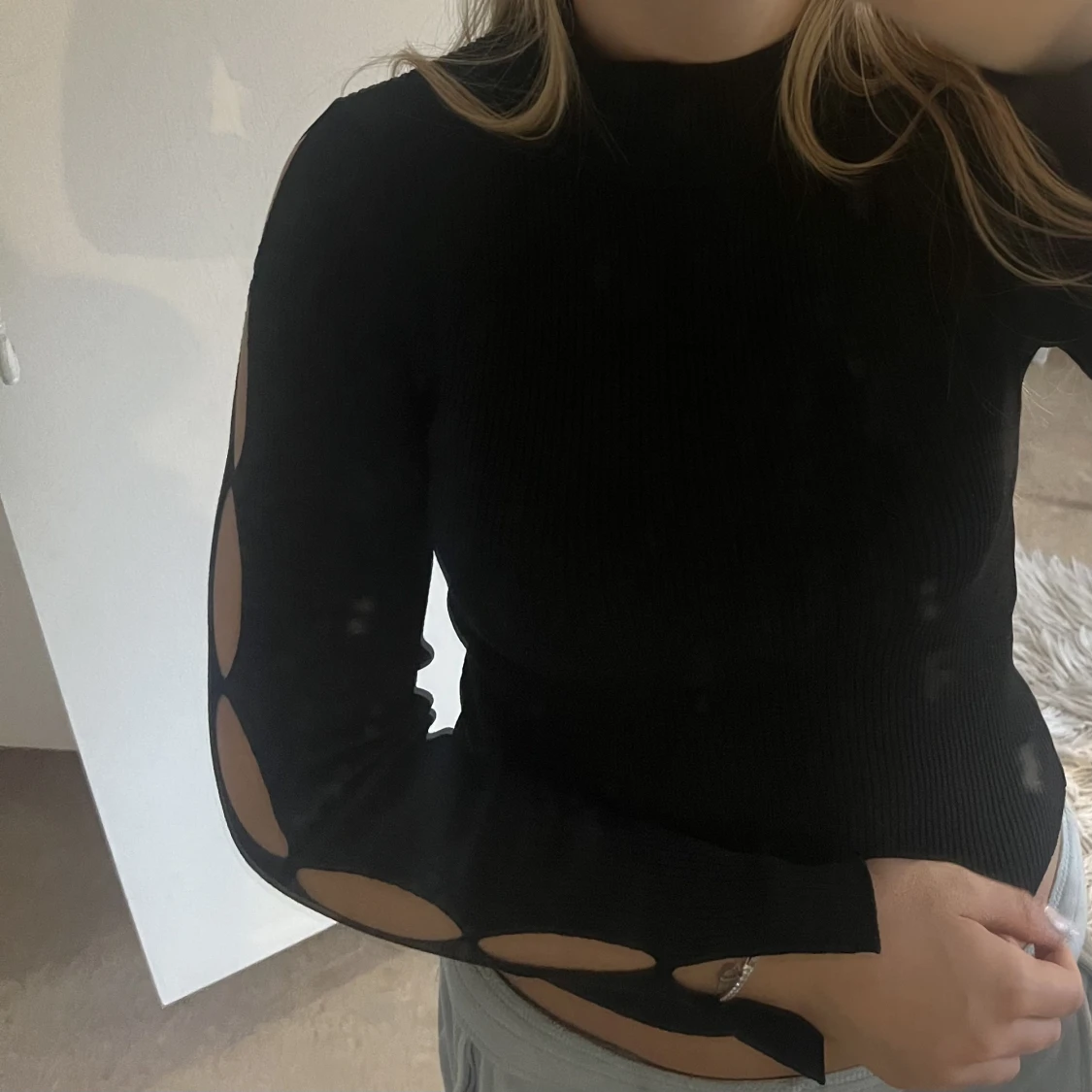 Svart långärmad topp