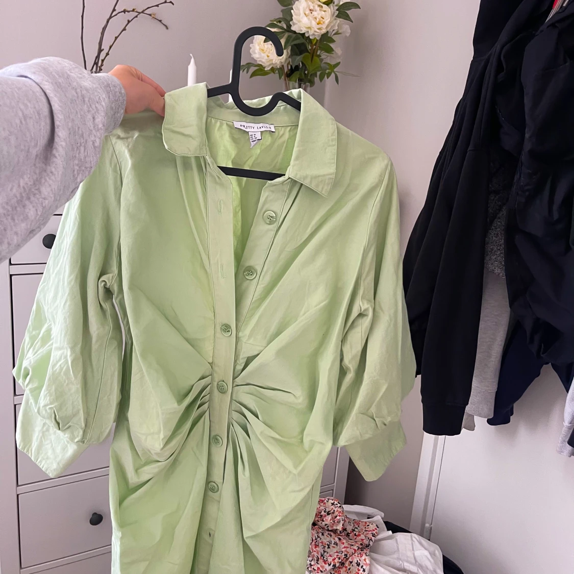 Klänning med rynkning midja - 90