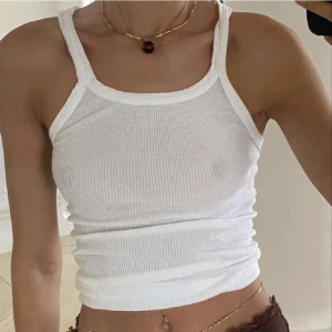 Ribbat linne - Vitt linne från hm💖