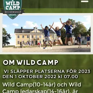 Jag har en plats på Wildkamp ledarskap vecka 24 om någon är intresserad, ålder mellan 14-16. http://www.wildcamp.se/ Ordinarie pris: 9000