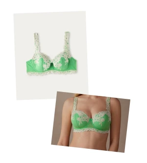 Intimissimi bh - Bh från Intimissimi stl 75C Använd endast en gång, men såklart tvättad. Modellen heter ”Balconettebehå Sofia Pretty flowers” i färgen grön med beige/vit spets. Helt slutsåld online