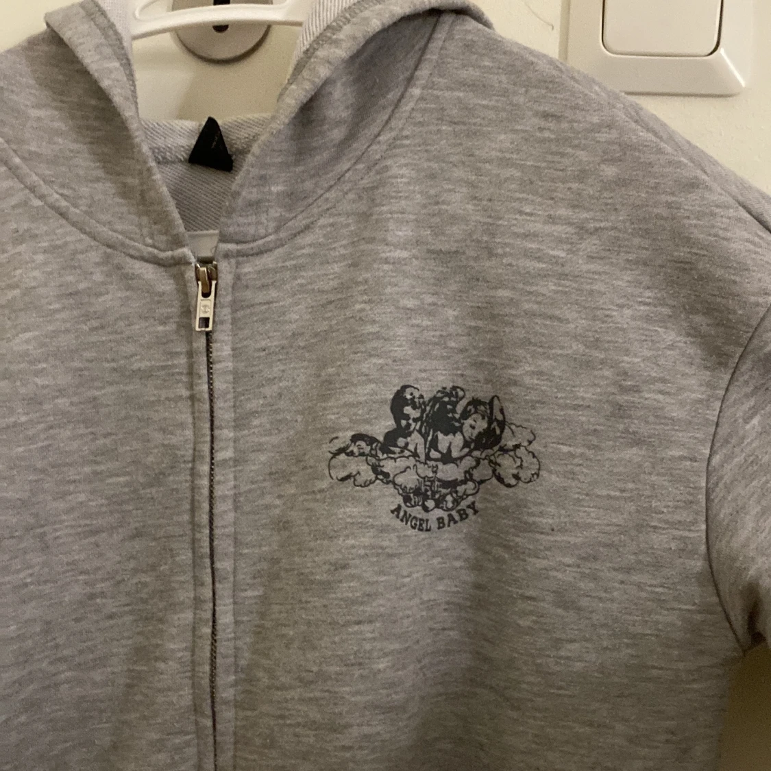 Grå zip up hoodie - 90