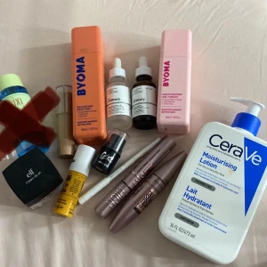 Smink och Hudvård / skincare - Blandade Skincare för intressekoll och smink! ÖPPEN FÖR BYTEN OCKSÅ!Värde är över 1000kr ❤️ Vad som finns med: Byoma the ordinary cerave sol de Janeiro Pixi tecnic? Glam of sweden Elf essence och maybelline
