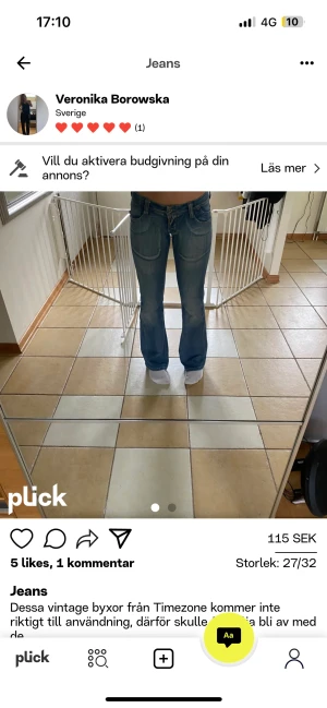 Jeans - Detta är ett par jeans som jag lagt upp tidigare och därför står det plick på bilden. De kommer inyr till användning längre! 💕Pris kan alltid diskuteras