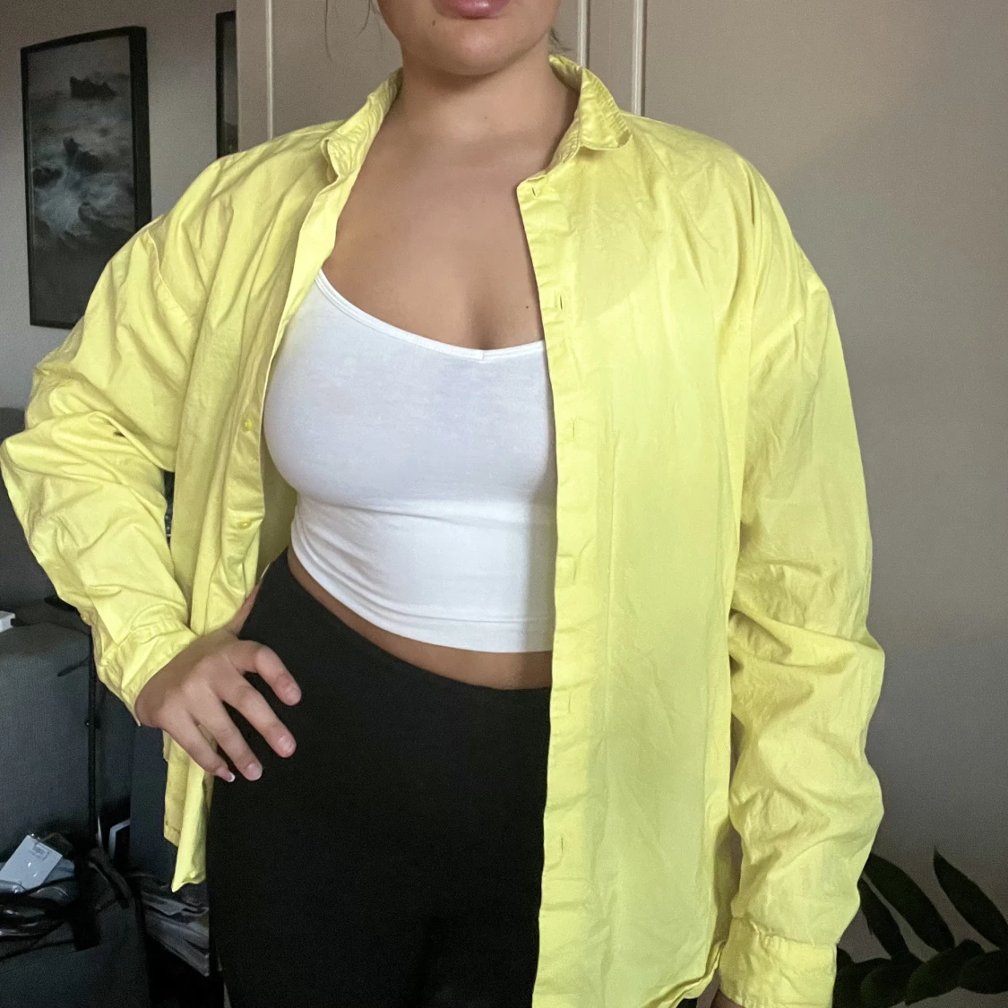 gul oversize skjorta - 91