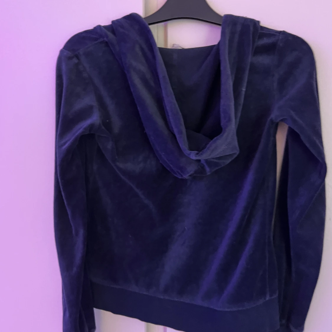 Mörkblå zipup hoodie  - 1