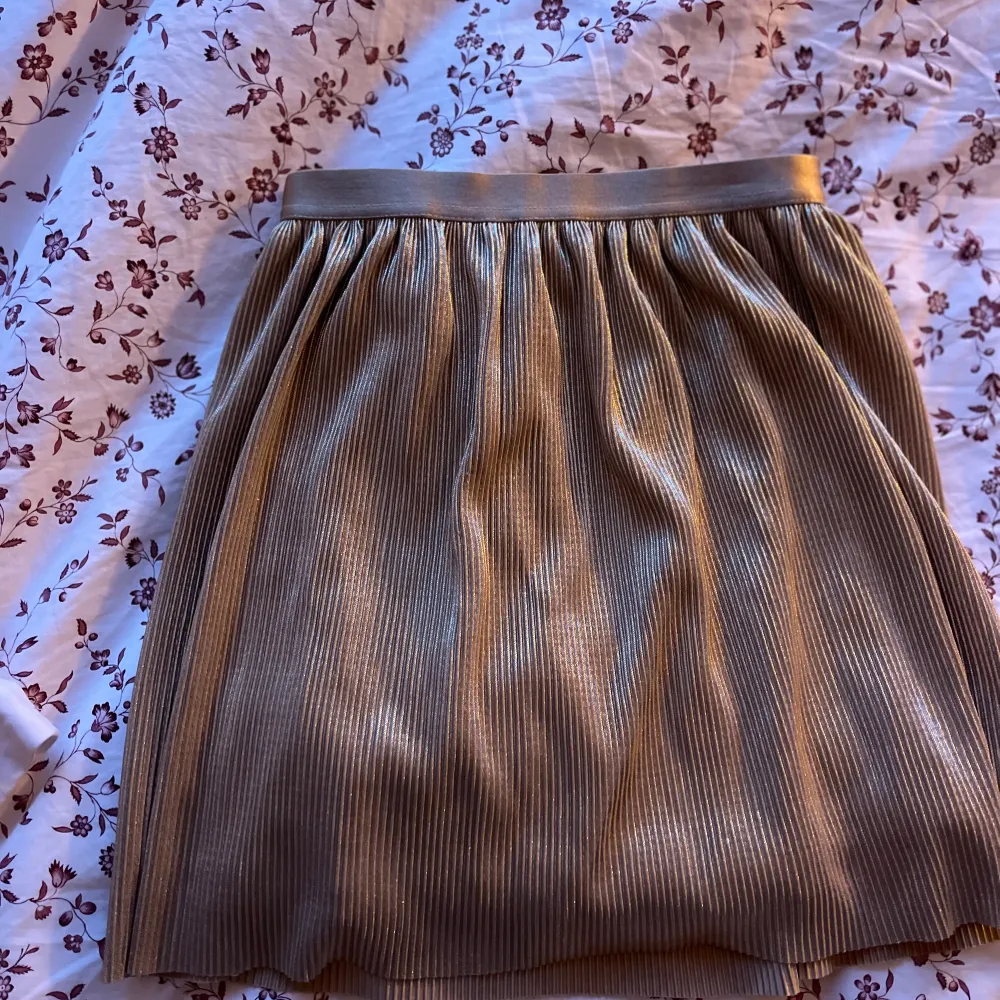 Säljer min fina guldiga kjol från Kappahl som inte kommer till användning har typ bara använt den en gång på nyår, strl 146/152. Kjolar.