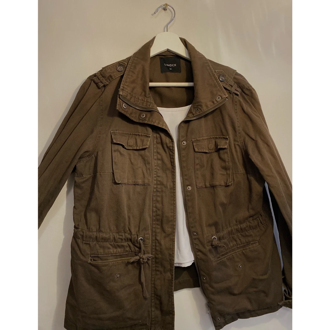 Olivfärgad jeansjacka 