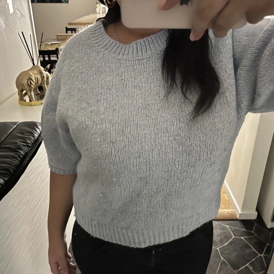 Stickad trekvartsarm - 91