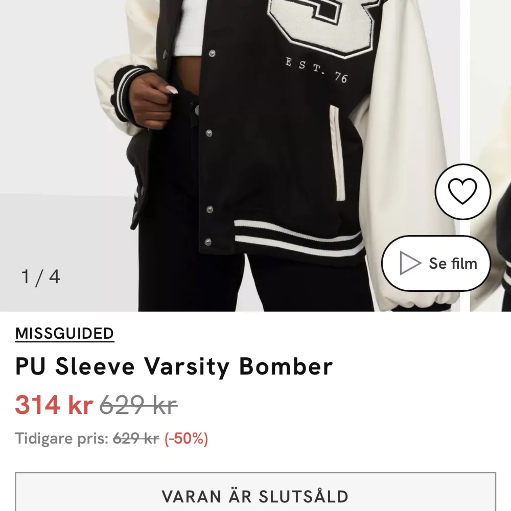 Varsity jacka från Nelly (märke Missguided). ALDRIG KOMMIT TILL ANVÄNDNING, SOM NY! Köpt för 629 kr förra året. Jackor.