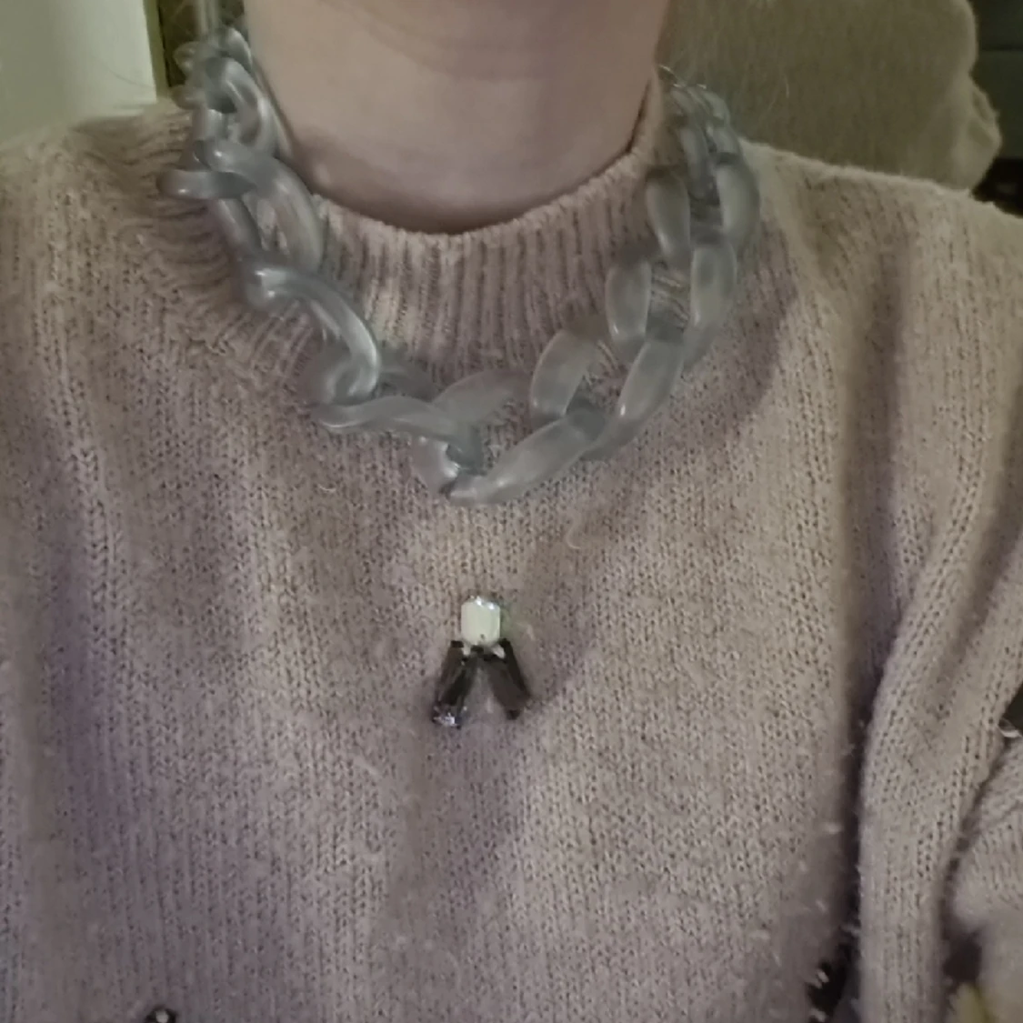 Tjockt kjedjehalsband  - 90