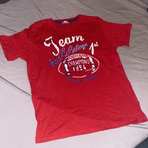 Röd T-shirt - Röd T-shirt i bra skick. Inte använd på år och dar. Team. Blue College 1st champions 1994.