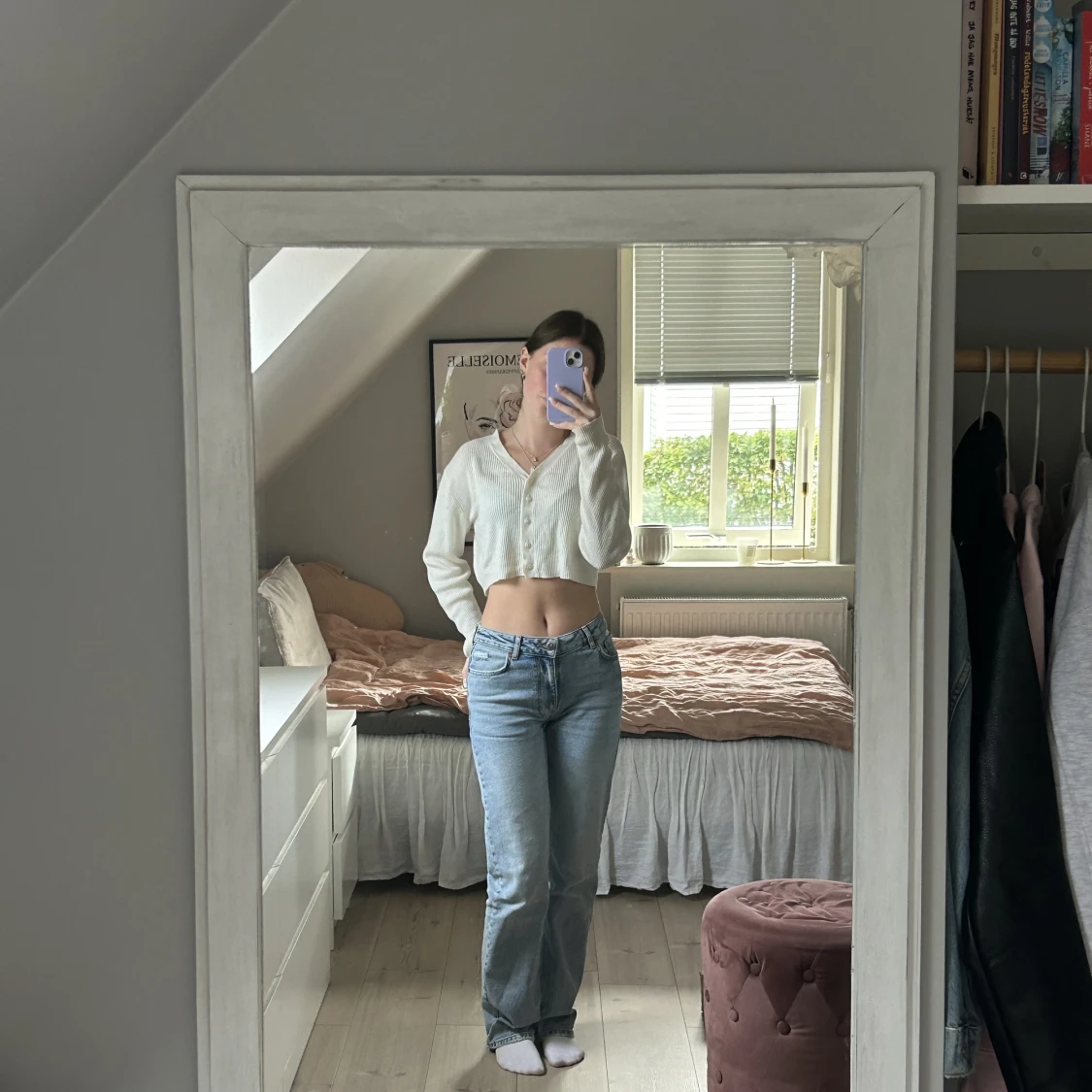 Gräddvit croppad stickad kofta! 🤍🤍🤍 - 91