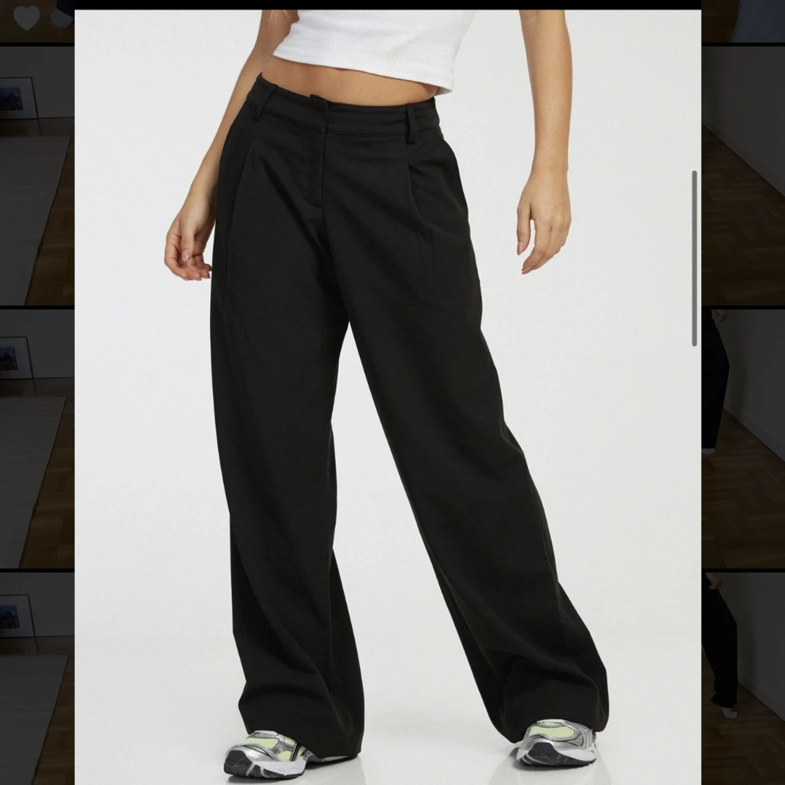 Svarta lowwaist kostymbyxor