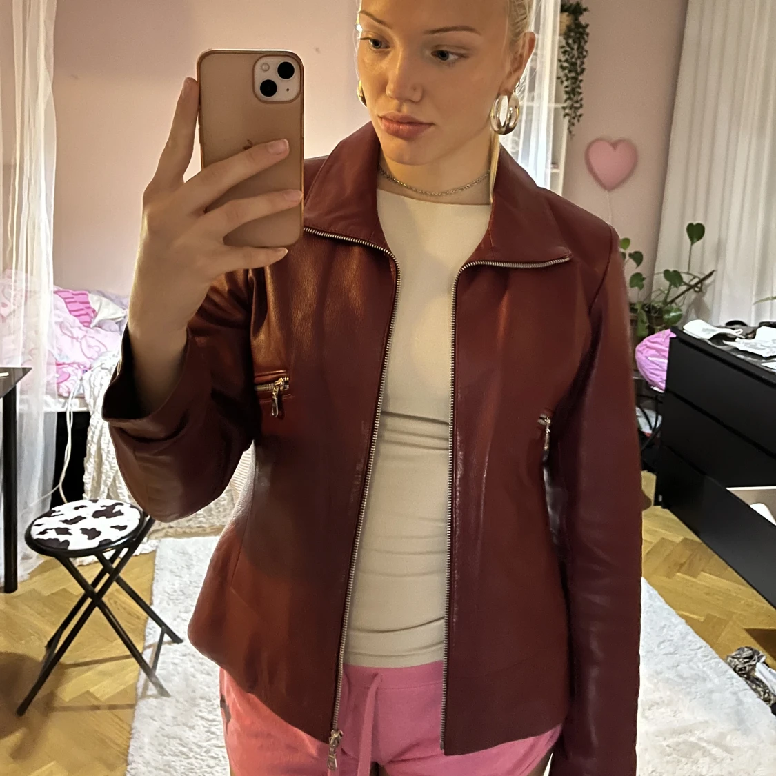 Röd skinnjacka 🍷 - 91