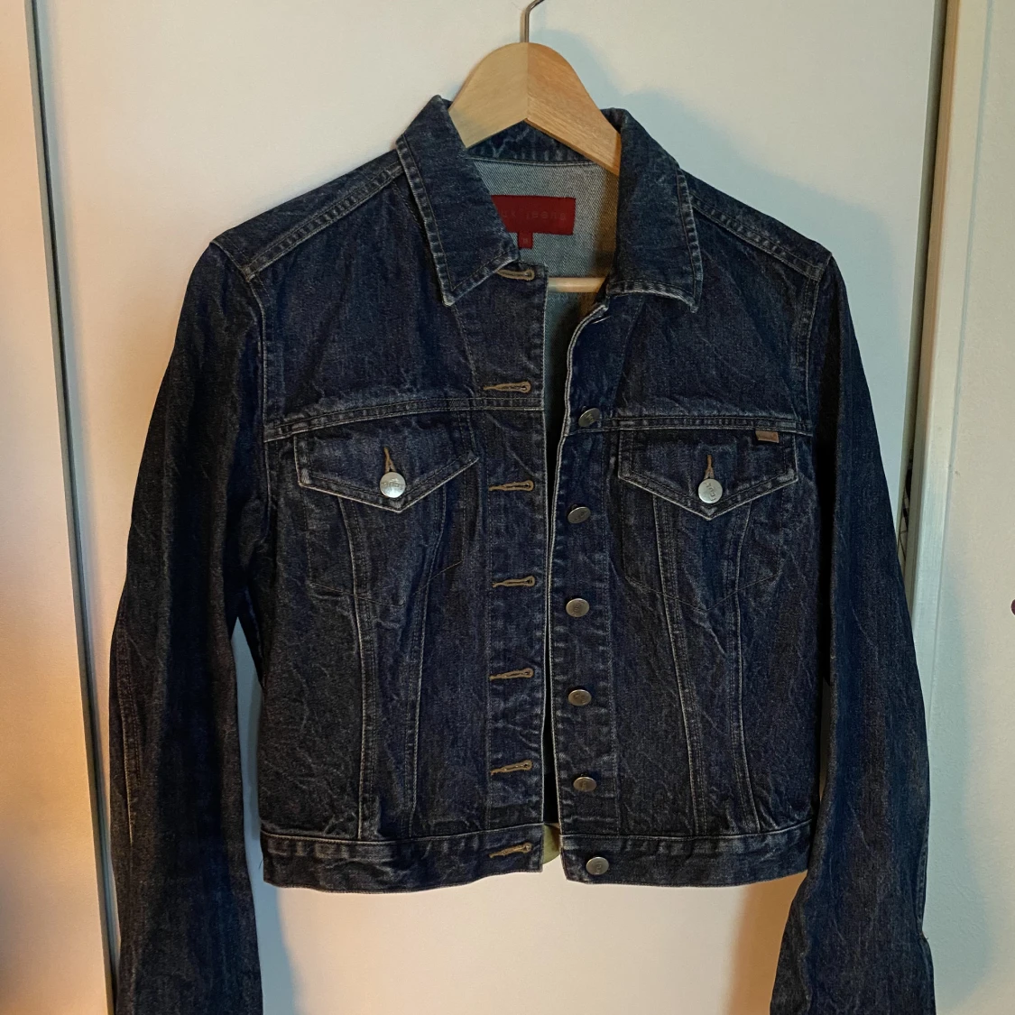 Äkta FCUK vintage jeansjacka med tryck - 90