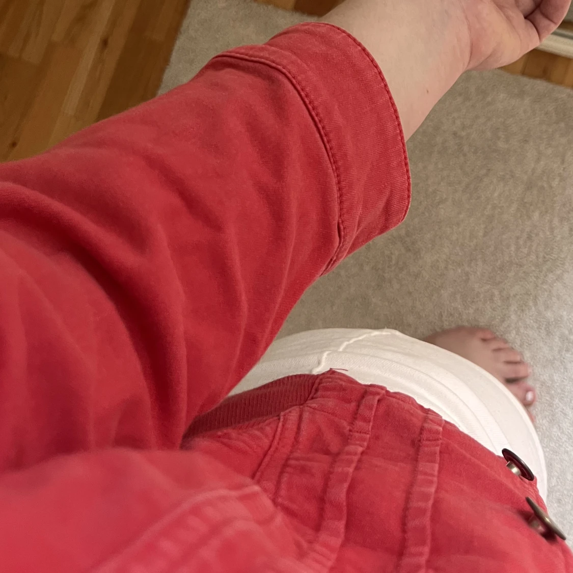 Röd jeansjacka - 90