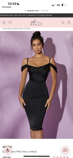 Midi Dress in Black - Storlek EU Size: XS/S UK Size: 6  Har bara använt den en gång. Ursprungligt pris: 659kr + 129kr frakt = 788kr.   Säljer den för 600kr! :D