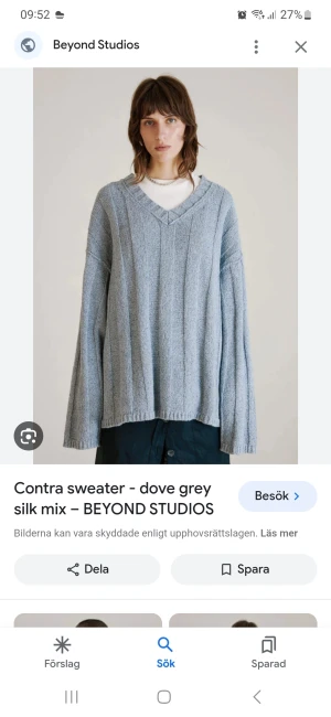 Hope Contra Sweater - Ny med lappar, unisex, avslappnad passform, blågrå stickad tröja från Hope