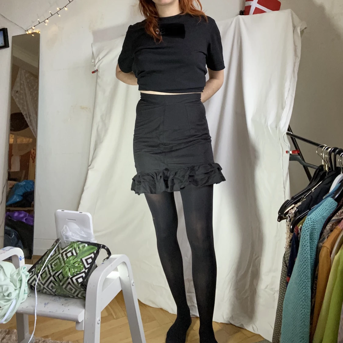 Bodycon-kjol med ruggat kjolslut