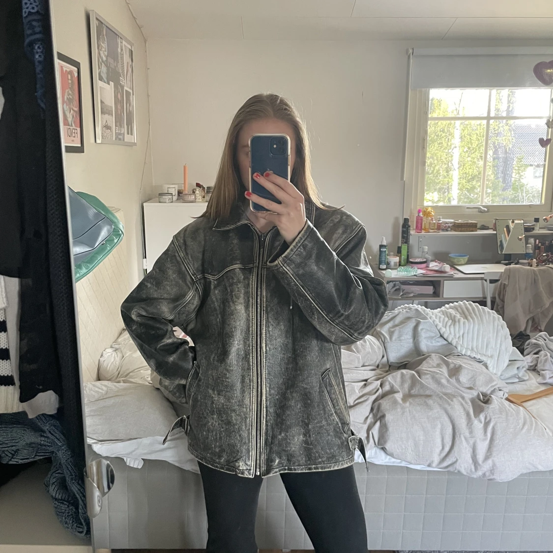 VINTAGE skinnjacka! - 90