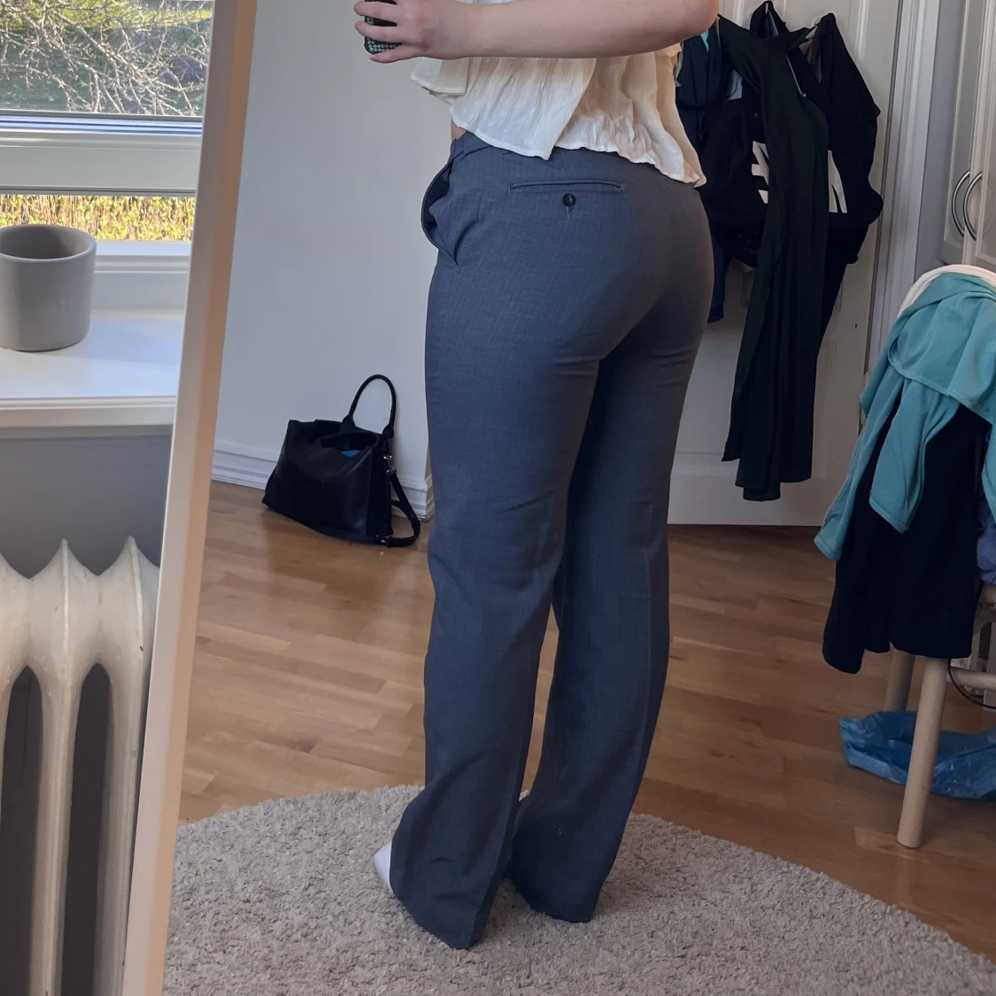 Blå kostymbyxor - 90