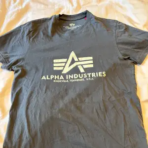 Säljer en grå T-shirt från Alpha Industries i användt skick.  Köpare står för frakt 📦