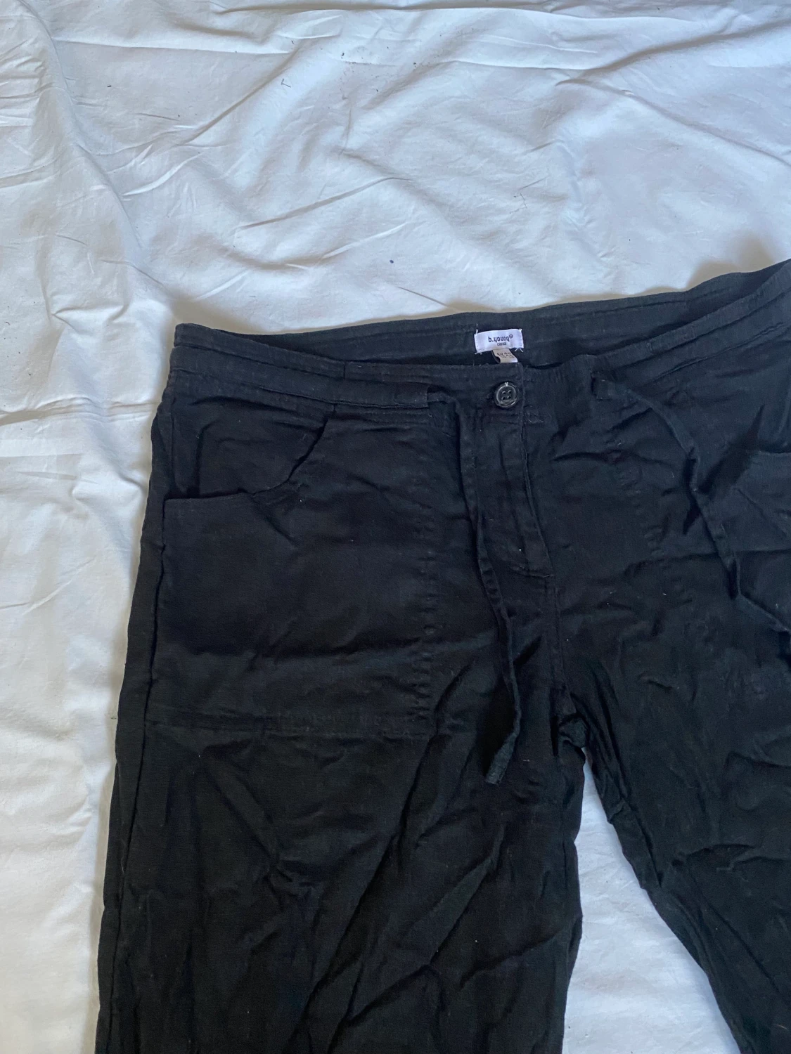 Svarta linnebyxor - 90