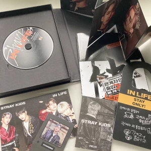 StrayKids album - Stray kids album INlife limited edition version! Allt medföljer inklusive changbin photocard, dörrhänge+mer bilder🖤❤️Vid frågor svarar jag gärna:))