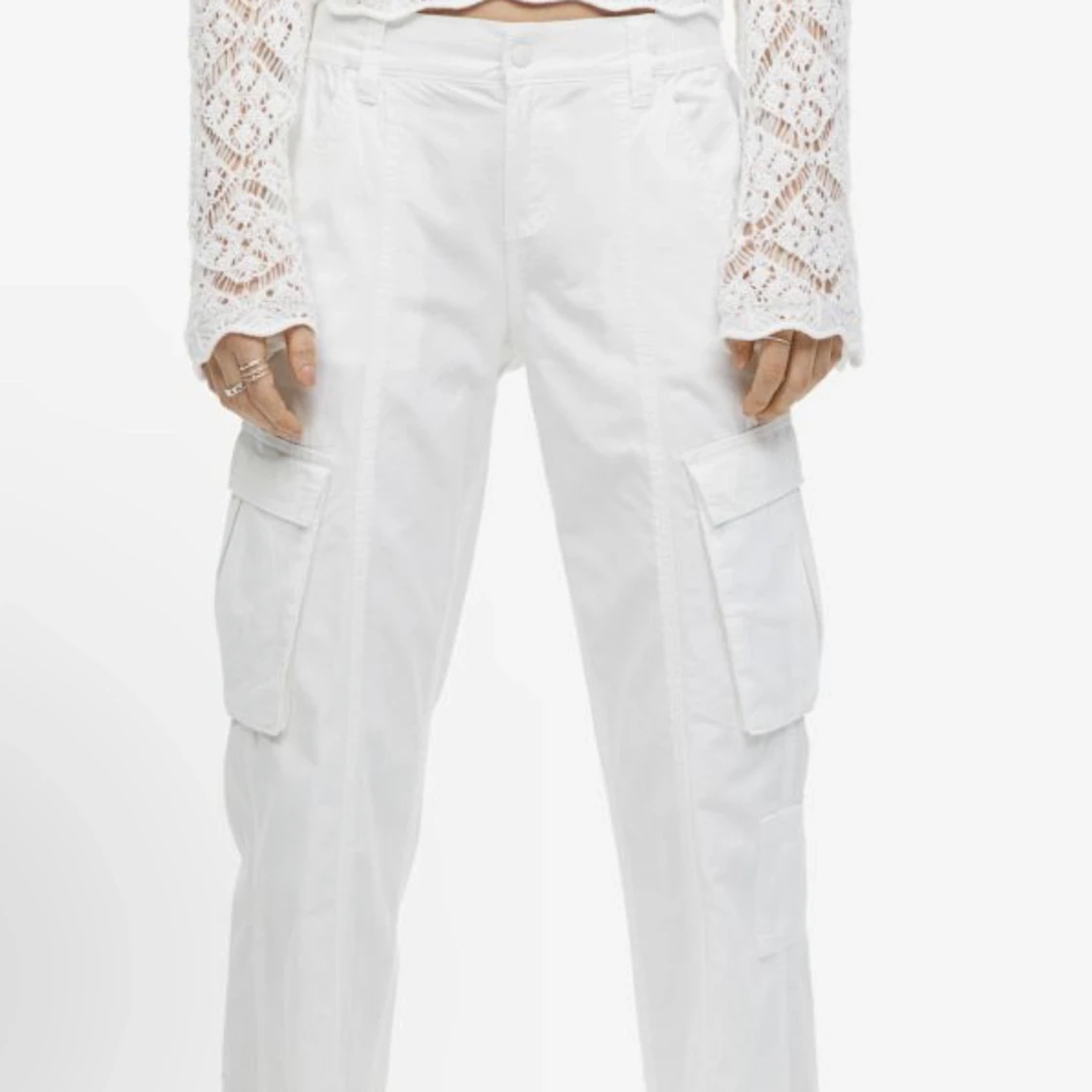 Vita cargobyxor - 90