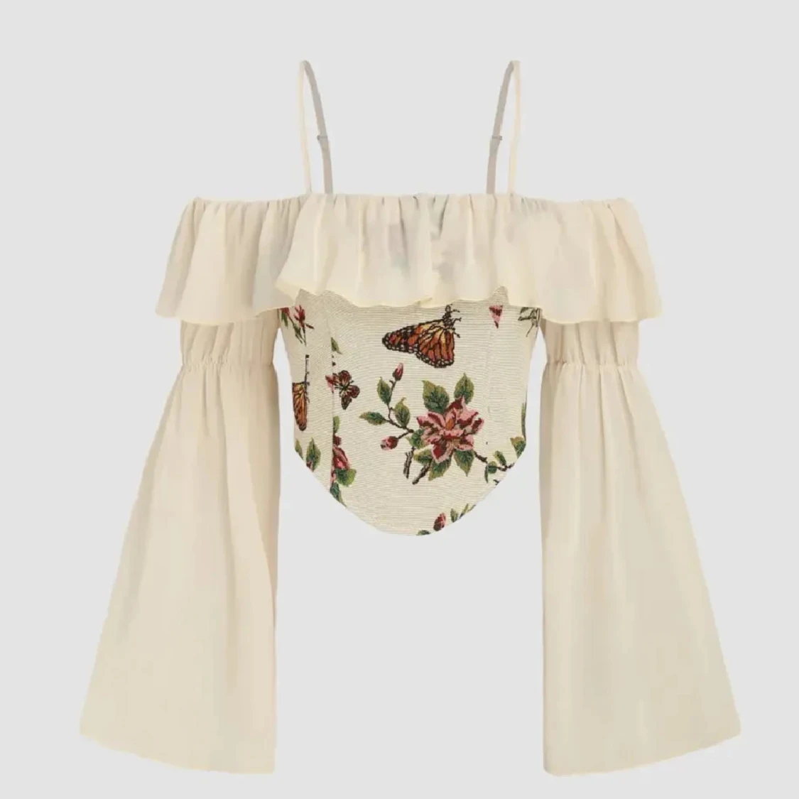 Blommig Korsett Topp 