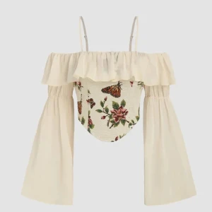 Blommig Korsett Topp  - Super vacker korsett topp från Cider som tyvärr är för liten. Väldigt romantisk och perfekt för hösten. 