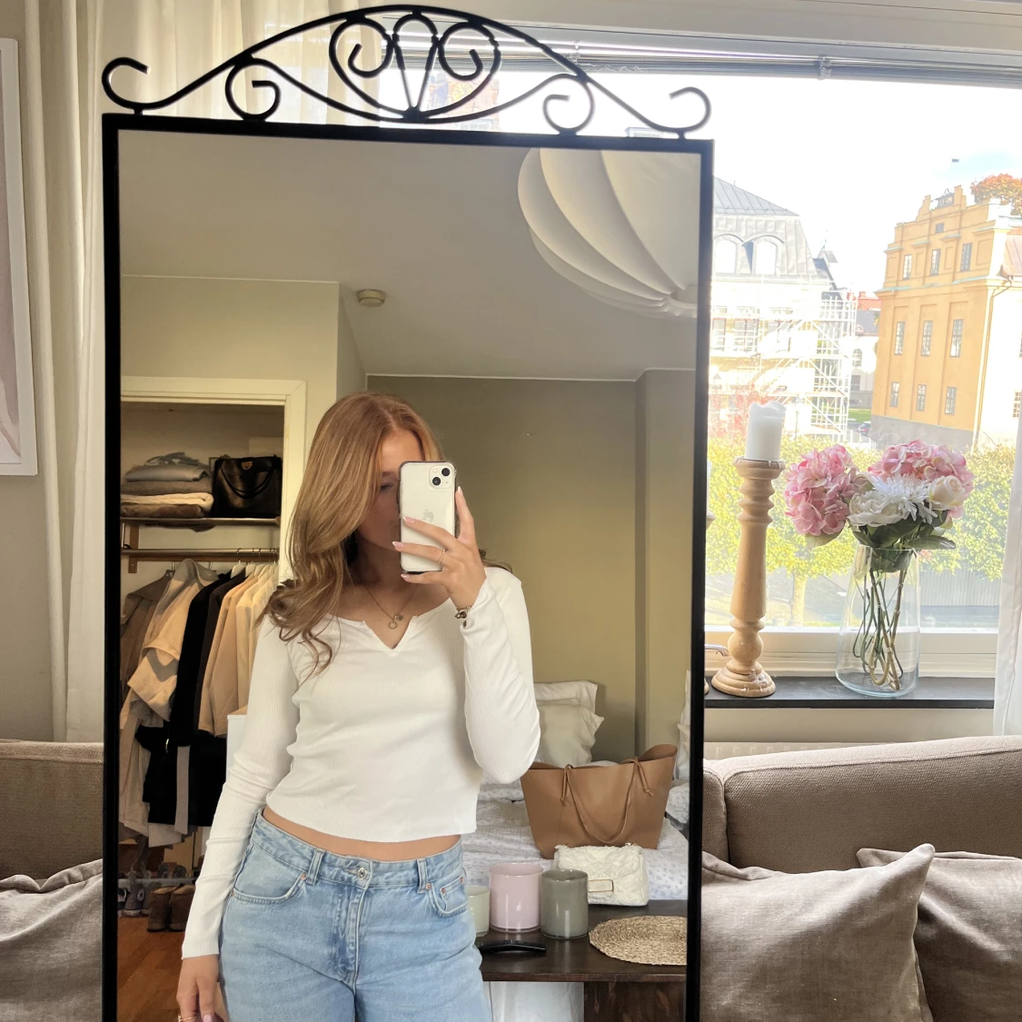 Vit långärmad topp